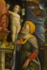 La Vierge et l'Enfant entourés de six saints (Michel, André, Longin, Georges, Élisabeth, le jeune saint Jean Baptiste) et adorés par Francesco II Gonzaga, dit La Vierge de la Victoire., image 9/14