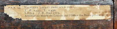 Paysanne lavant près d'un pont. Ancien titre : Paysage avec pont, image 12/24