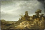 Paysage au pont et aux ruines, image 1/3