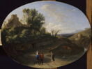 Paysage avec deux pâtres et une femme sur un âne, image 4/5