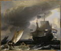 Vaisseaux hollandais sur une mer agitée, image 3/3
