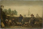 Pêcheurs sur la rive d'un fleuve, image 1/2