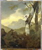 Paysage montagneux aux arbres et aux oiseaux, reptiles, batraciens et autres animaux, image 2/3