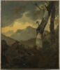 Paysage montagneux aux arbres et aux oiseaux, reptiles, batraciens et autres animaux, image 1/3