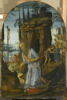 Saint Jérôme dans le désert ; A l'arrière-plan, la rencontre entre le Christ et saint Jean Baptiste enfants, et l'appparition du Christ à saint Augustin, image 2/4