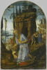 Saint Jérôme dans le désert ; A l'arrière-plan, la rencontre entre le Christ et saint Jean Baptiste enfants, et l'appparition du Christ à saint Augustin, image 3/4
