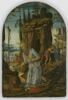 Saint Jérôme dans le désert ; A l'arrière-plan, la rencontre entre le Christ et saint Jean Baptiste enfants, et l'appparition du Christ à saint Augustin, image 1/4