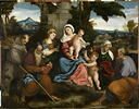 La Sainte Famille avec saint François d'Assise, saint Antoine abbé, sainte Marie-Madeleine, le petit saint Jean Baptiste et sainte Élisabeth, image 1/4