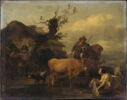 Lavandière et animaux au bord de l'eau, image 1/3