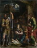 L'Adoration des bergers entre saint Jean l'Évangéliste et saint Longin (dans la partie supérieure, l'Annonce aux bergers), image 1/4