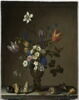 Fleurs dans une coupe en verre, coquillages, papillons et sauterelle, image 1/5