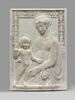 La Vierge a mi-corps assise sur un trône et tenant l'Enfant nu debout sur ses genoux et bénissant dans un encadrement à décor floral, image 1/4