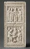 Plaque de reliure du psautier de Dagulf : saint Jérôme corrigeant le texte des Psaumes, image 2/2