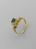 Bague en or émaillé avec pierre verte (émeraude ?), image 1/2