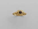 Bague en or émaillé avec pierre rose foncé (rubis ou spinelle ?), image 3/3