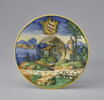 Assiette : armoiries des Salviati ; paysage, image 2/3