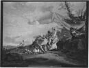 Tableau en tapisserie : La tente du vivandier, sujet tiré de la tenture des convois militaires, image 2/2