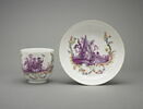 Tasse et soucoupe à personnages et putti sur fond blanc, image 3/8
