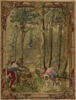 Le mois d'Août, le signe de la Vierge ou le Limier, entrefenêtre de la tenture des Chasses de Maximilien, image 1/8