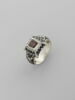 Bague en argent, dite bague de deuil, avec pierre rose foncé, image 1/3