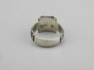 Bague en argent, dite bague de deuil, avec pierre rose foncé, image 2/3