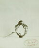Bague en or, anneau formé de deux sirènes, onyx incrusté d'un brillant, image 3/3