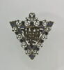 Médaillon triangulaire en cuivre émaillé, orné d'une croix, image 2/2