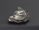 Sucrier en forme de melon sur son plateau en forme de feuille, image 1/5