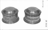 Boîte de toilette ronde en métal plaqué (d'une paire OA 9939 b), image 4/4