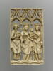 Plaque : la Vierge à l'enfant entre sainte Catherine et saint Jean Baptiste, image 1/2