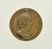 Médaille : Louis XIII de profil lauré vers la droite / la façade du Louvre, image 1/2