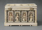 Coffret - boîte à jeux : scènes religieuses, saints, anges musiciens, image 3/9