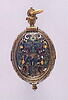 Montre ovale à plaques et côtés en émaux cloisonnés polychromes, image 8/8