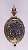 Montre ovale à plaques et côtés en émaux cloisonnés polychromes, image 1/8