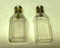 Paire de flacons en cristal à bouchon d'argent du nécessaire de voyage, image 2/2