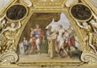 Plafond : Salle de Septime Sévère - Mucius Scaevola, au dessus de la corniche, côté sud., image 6/7