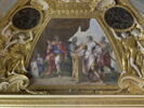 Plafond : Salle de Septime Sévère - Mucius Scaevola, au dessus de la corniche, côté sud., image 1/7