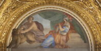 Plafond : Salle des Antonins - La Tempérance et la Paix, au dessus de la corniche, côté est, au nord, image 1/7