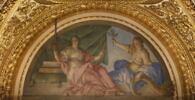 Plafond : Salle des Antonins - La Justice et l'Abondance, au dessus de la corniche, côté est au centre, image 1/6