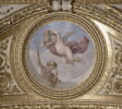 Plafond : Salle des Antonins - Les Génies du Temps (deux Amours tenant l'un un compas, l'autre un sablier), sur la voûte, côté est au centre, image 5/6