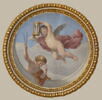 Plafond : Salle des Antonins - Les Génies du Temps (deux Amours tenant l'un un compas, l'autre un sablier), sur la voûte, côté est au centre, image 3/6