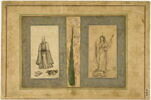 Missionnaire jésuite ; Femme debout sur une tête de monstre (page d'album), image 1/9
