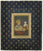 Portrait de l'empereur Jahangir tenant dans ses mains celui de son père, l'empereur Akbar (page d'album), image 3/3