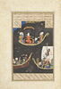 Khusraw à la chasse en barque (Page d'un 