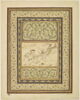 Jeune homme ivre et son compagnon ; dessin remonté dans une marge enluminée, image 1/3