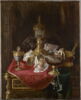 Nature morte aux objets d’art du Louvre disposés sur la table à écrire de la reine Marie-Antoinette., image 1/2